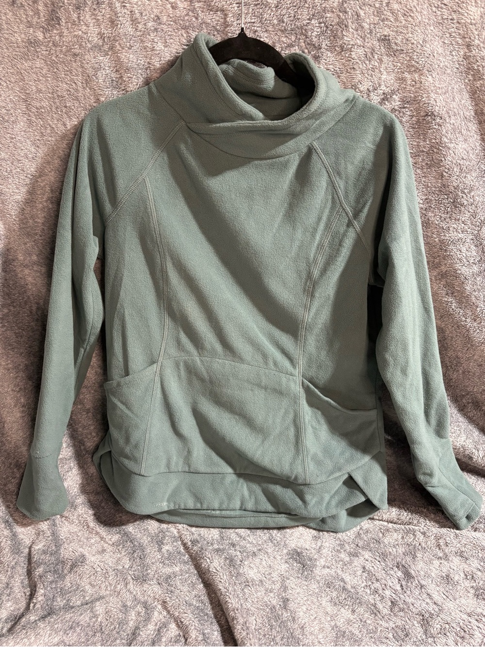 Xersion Sage Green Funnel Neck Pullover with Front Pocket